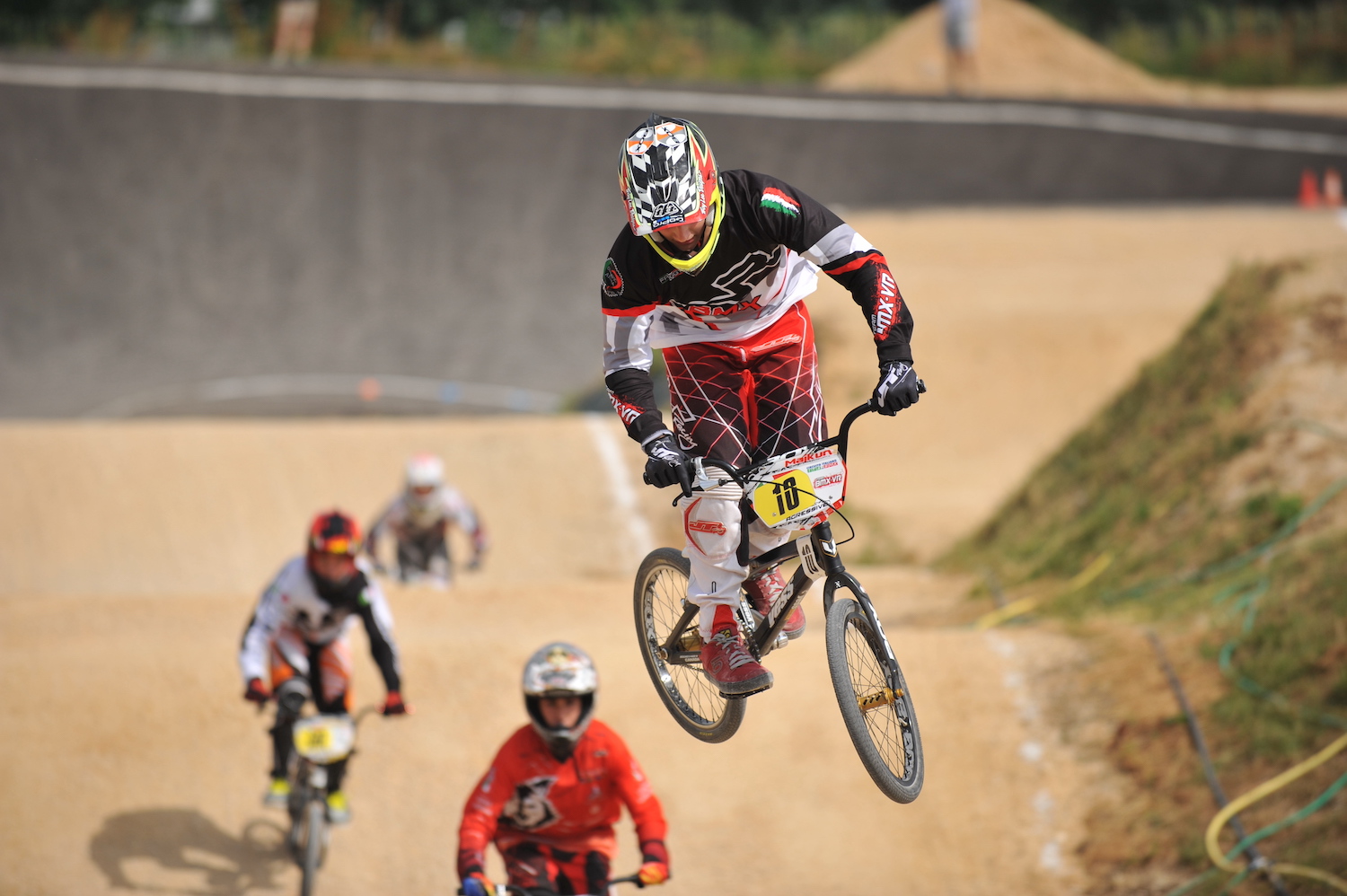 VERONA, ITALY - MARCH 26: Unidentified BMX rider on March 26, 2016 in Verona, Italy. This competition included young riders from many European countries at the "BMX Olympic Arena" in Verona.